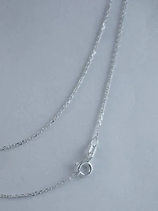 Cable Chain 1.1mm Thin Italian Link. Sterling Silver 925.16,18,20,24 inch, NEW - Picture 1 of 2