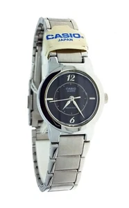 Reloj de pulsera Casio para damas redondo esfera negra corte cristal metal LTP1230D 1CDF - Imagen 1 de 8
