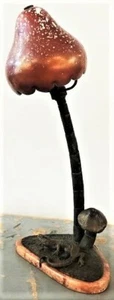 Loetz Jugenstil Art Glass, Bronze & Marble Lamp ‘Fly Agaric Mushroom’, ca. 1900 - Picture 1 of 7
