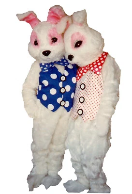 Easter Bunny Over Head Costume with Vest and Bow Tie - Image 1 of 4
