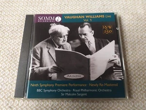 Vaughan Williams Live vol. 1 - Symphonies Nos. 9 & 6 - Sargent - CD Somm - Picture 1 of 2