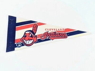 Cleveland Indians Vintage Old Logo MLB Mini Pennant 9"x4” Felt Guardians Flag - Image 1 of 3