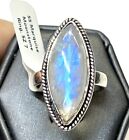 Sterling Silver Large Marquise Moonstone Ring, SZ 7