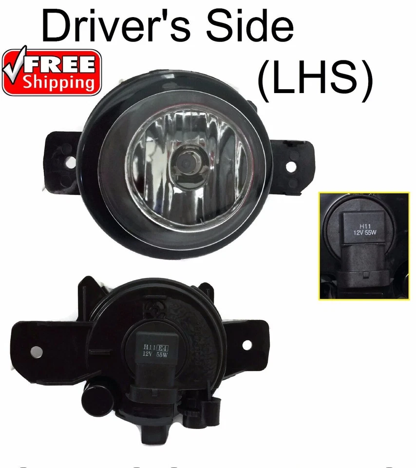 DRIVERS LH FOG LAMP LIGHT REPLACEMENT FOR NISSAN ALTIMA ROGUE SENTRA 26155-9B91D - Image 1 of 1