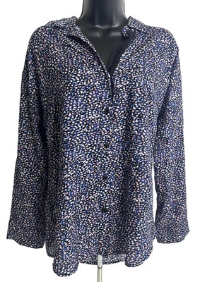 Espléndida Camisa Mujer XS Estampado Animal Abotonada Manga Larga Rayón Blusa Foto 1 de 4