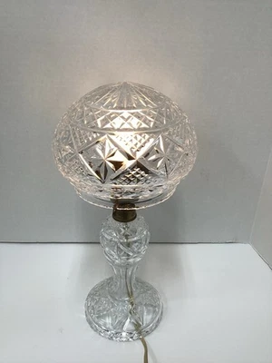 Antique American Brilliant Cut Crystal Glass Dome Top Table Lamp 14” Tall - Image 1 of 4
