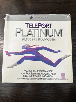 Global Village TELEPORT PLATINUM 28,800 BPS Fax Modem For Macintosh Mac - Image 1 of 4