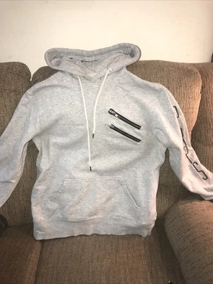 PRPS Gris Cremallera Detalle Bolsillo Sudadera con Capucha Suéter Talla L Foto 1 de 4