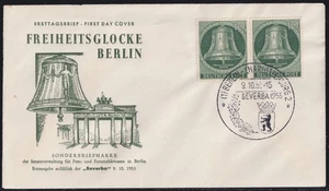 BERLIN NR. 102 DOPPEL-FDC / GLOCKE MITTE - LUXUS-ERSTTAGSBRIEF - MICHEL 130 € - Bild 1 von 1
