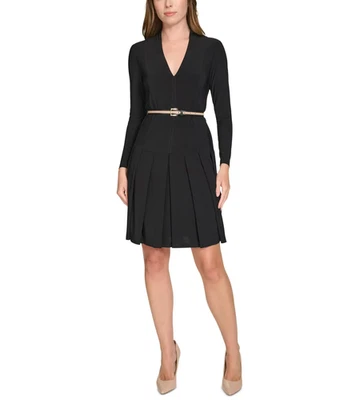 Tommy Hilfiger Pleated Fit & Flare Dress MSRP $119 - Image 1 of 4
