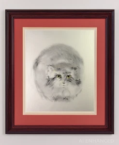 Pallas Cat Manulkatze Klaus Meyer-Gasters Framed Offset Lithograph 26x23 - Picture 1 of 23