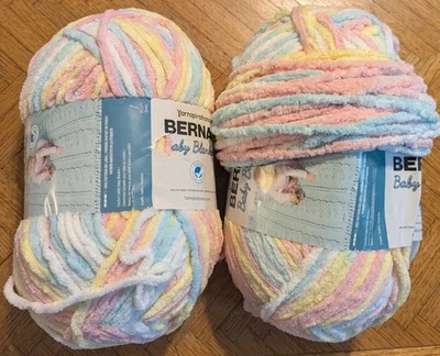 Chenille Yarnspirations Bernat Baby Blanket Yarn 6 Super Bulky Lot Of 2 - Image 1 of 4