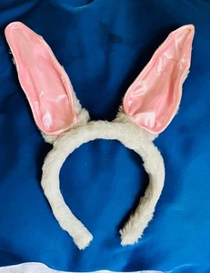 Bunny Ears - Grey Faux Fur & Pink Satin Inner Fabric Flexible, Headband,OneSize - Picture 1 of 3