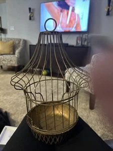 Vintage Messing Vogelkäfig, hängend 12,5" hoch - Bild 1 von 18