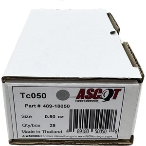 Ascot T Style Coated Lead Clip-On Wheel Weight .50oz - Box of 25 - Picture 1 of 1