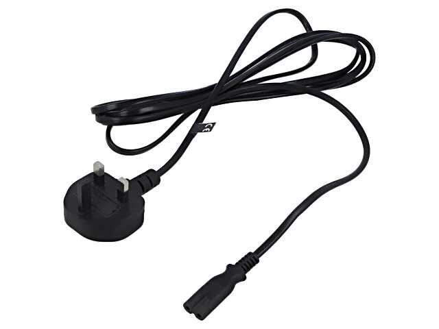 POSAC-C7UK30BK Kabel 2x0,75mm2 BS 1363 (G) Stecker,IEC C7 weiblich PVC 3 meter P - Bild 1 von 1