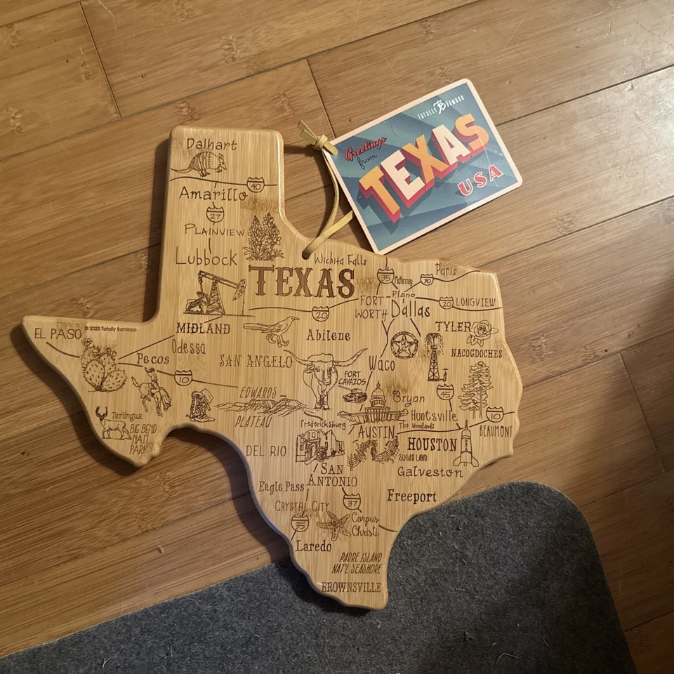 Totally Bamboo Texas State Destination Serving and Cutting Board