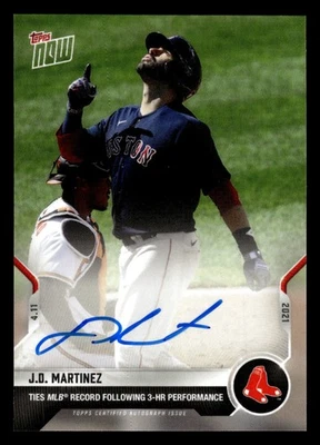 2021 Topps Now #63A J.D. Martinez Autograph - Image 1 of 2
