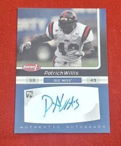 2007 Aspire Autograph Patrick Willis RC Auto Ole Miss 49ers Football Karte - Bild 1 von 2
