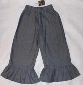 NWT Matilda Jane You & Me Baby Herringbone Blue Chambray Ruffles Pants 8 Yrs - Picture 1 of 1