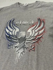 Y2K USA Eagle Firebird T-Shirt Size Large Red White Blue Gray - Picture 1 of 4