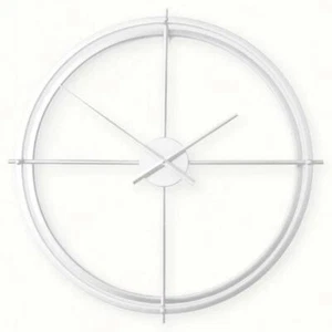 Lincoln Metal Wall Clock, White, 60cm - Picture 1 of 3