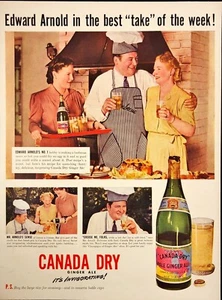 1942 Canada Dry Ginger Ale Edward Arnold Actor Vintage Print Ad - Picture 1 of 6