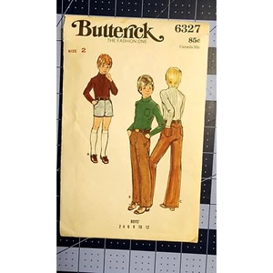 Butterick 6327 1970s Boys Pants & Shorts Size 2 Uncut - Picture 1 of 5