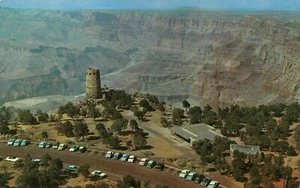 Aerial View The Watchtower Desert View Grand Canyon Nat'l Park,AZ 50's Postcard - Picture 1 of 2
