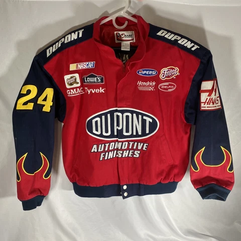 Vintage Jeff Gordon Jacket NASCAR Dupont Flames Large Chase Authentics Cover