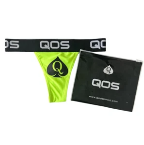 Official Iconic QOS BRAND Thong - Queen Of Spades Hotwife Panties Neon Green - Picture 1 of 12