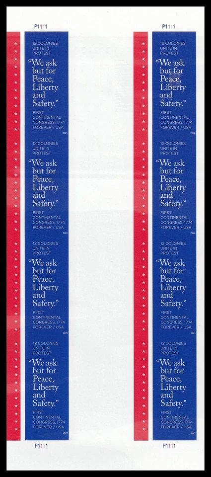 US 5939a First Continental Congress imperf NDC vert gutter block 8 MNH 2024 - Image 1 of 1
