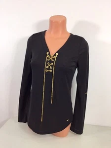 Guess Blouse Gold Chain Womens XS - Picture 1 of 7