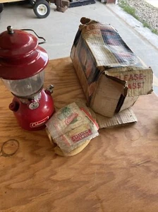 Vintage 12/1965 Coleman Model 200A Red Lantern, Made U.S.A. Pyrex Glass Globe - Picture 1 of 17