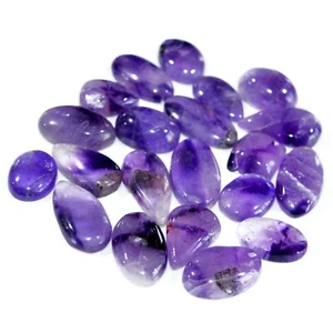 21 Pcs 277 Cts Natural Amethyst Loose Cabochon Gemstone Lot 25x12 15x10mm #3136 - Picture 1 of 6
