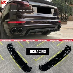 Carbon Fiber /Gloss Black Rear Diffuser Lip Fits 15-18 Porsche Cayenne GTS 958.2 - Picture 1 of 30