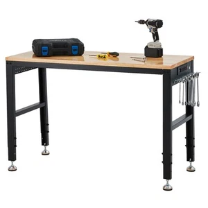 Adjustable 60"x20" Workbench with Built-In Power Outlet 2000 lbs Capacity - Picture 1 of 7