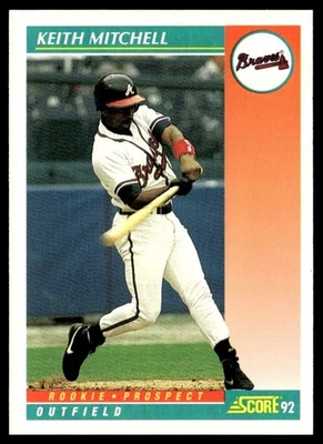 1992 Score Keith Mitchell Rookie Atlanta Braves #748A - Image 1 of 2