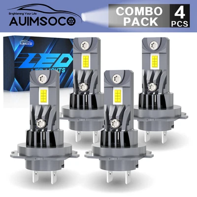 For BMW 325i 2001-2013 LED Headlights 4-Pack High/LowBeam 6000K Super Bright - Image 1 of 4