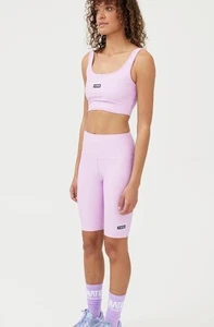 PE Nation Grand Stand Purple Long Biker Shorts Revolve Designer NWT $65 Small - Picture 1 of 8