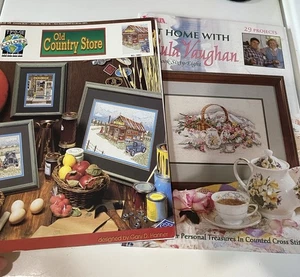 Lot 2 Vintage Cross Stitch Booklets, 29 Projects At Home Vaughan, Old Country - Picture 1 of 15