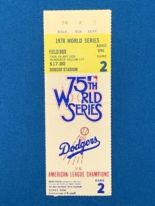 1978 World Series Los Angeles Dodgers beat New York Yankees Ticket Stub Game 2 - Picture 1 of 2