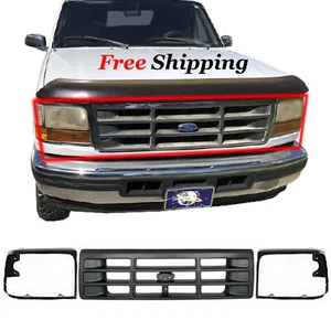 For 1992-1996 Ford Bronco F-150 Front Grille Assembly & Headlight Door Set of 3 - Picture 1 of 11