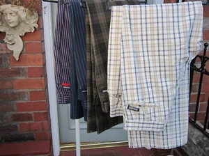 4 pares de pantalones de golf Stomberg para hombre talla 34x31 diseño de pliegue único B23 - Imagen 1 de 23