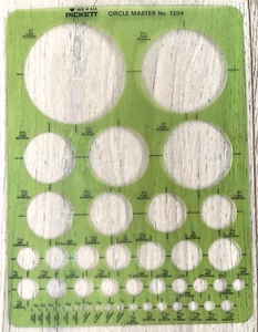 Vintage Pickett Circle Master No. 1204 Template Whole Numbers Size in 64ths - Picture 1 of 1