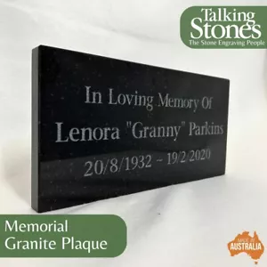 Plaque Memorial - Granite - SMALL - Engraved - Personalised - Picture 1 of 10
