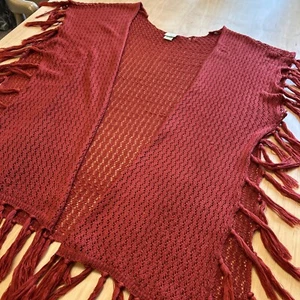 Daytrip BoHo Fringe cardigan Burnt Orange One Size - Picture 1 of 7