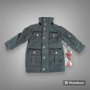 NWT Sportier 1957 Size 12M Months Mo Gray Button Zip Up Winter Coat Style# N3005 - Picture 1 of 18