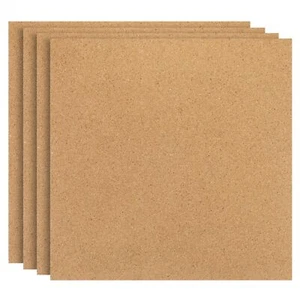 12x12 1/4" Thick Cork Board Tiles 4 Pack Self Adhesive Square Bulletin Board ... - Picture 1 of 6