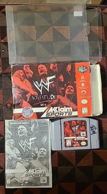 WWF Attitude (Nintendo 64, N64 1999) With Box & Game Cartridge  - Image 1 of 4